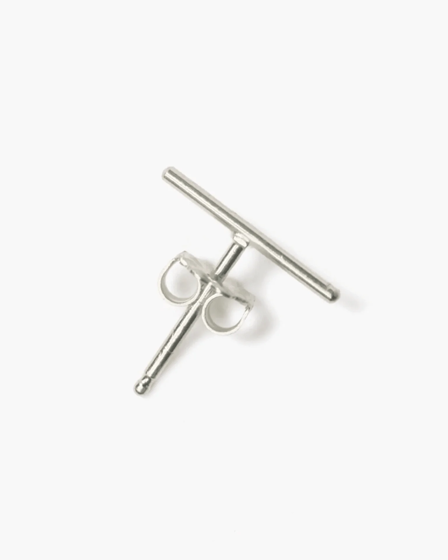 Silver Bar Stud Earrings - Image 2