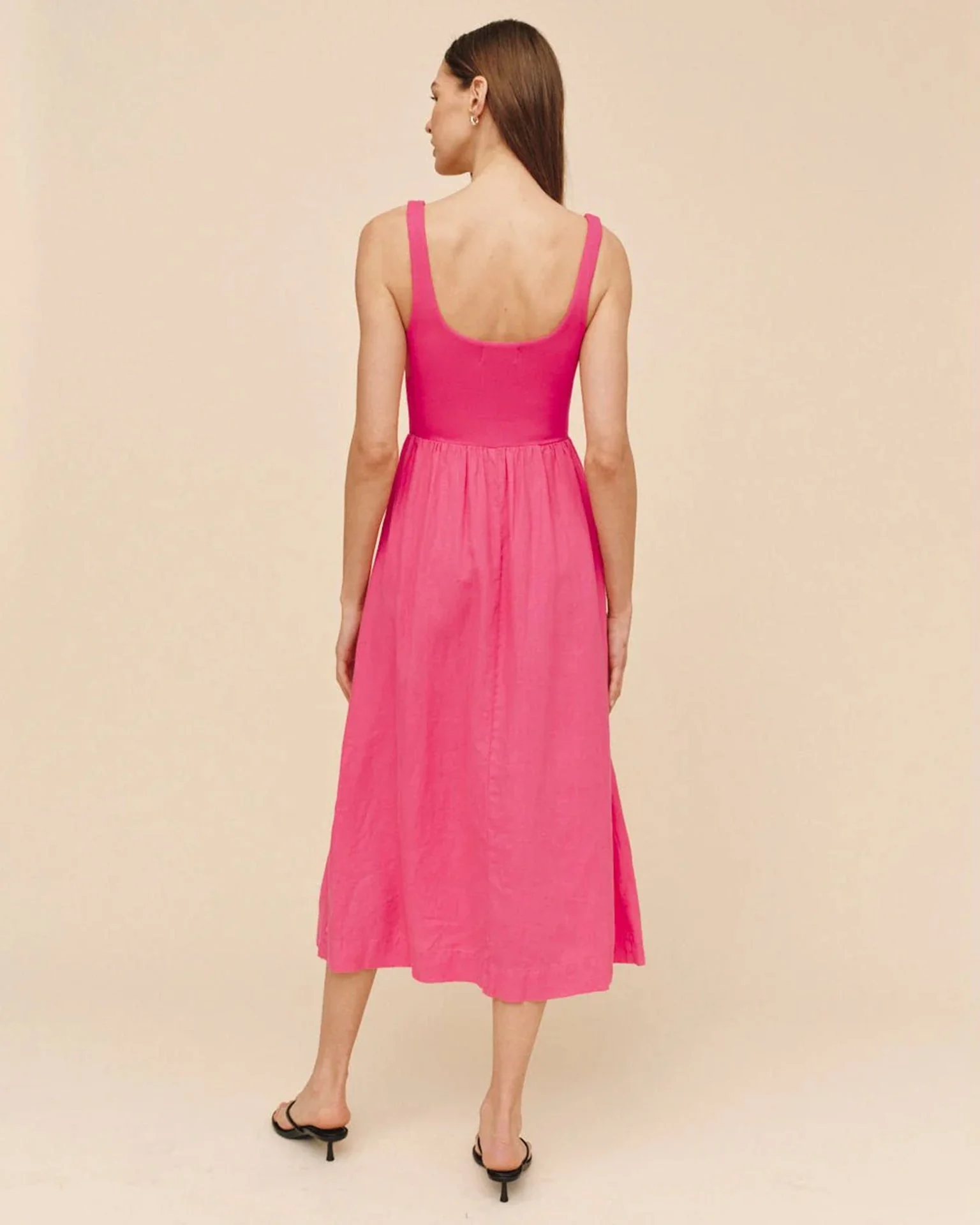 Sleeveless Knit Combo Dress in Spiced Hibiscus - Image 3