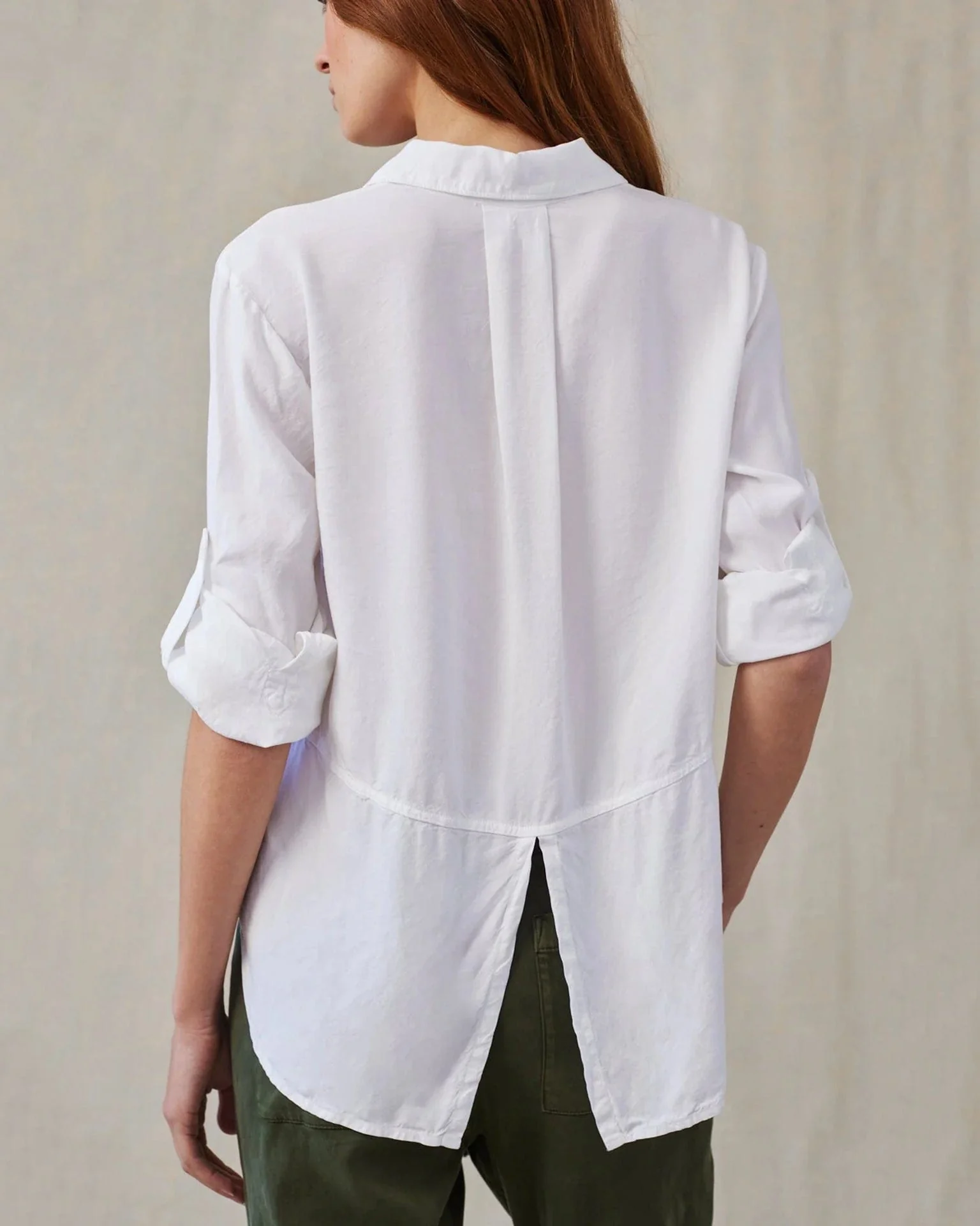 Split Back Button Down in White - Image 2