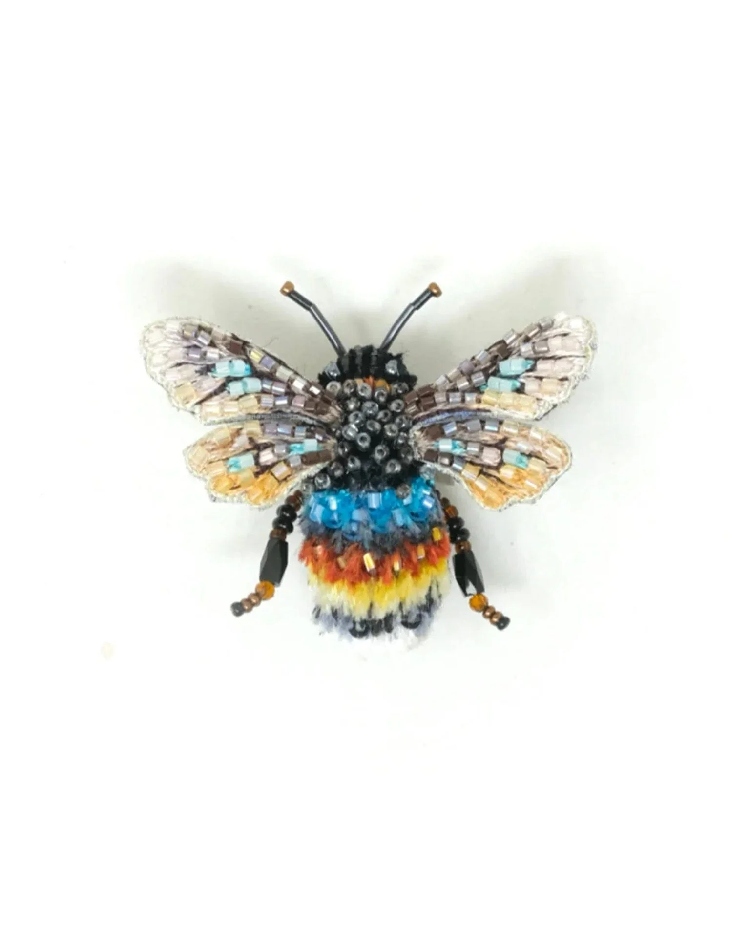 Striped Bee Brooch Pin