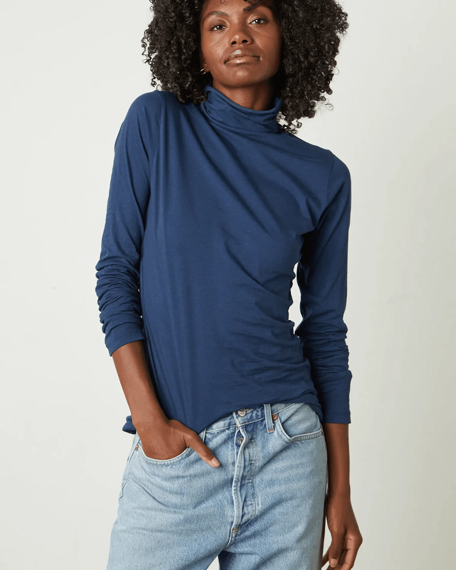 Talisia Turtleneck Top in Midnight