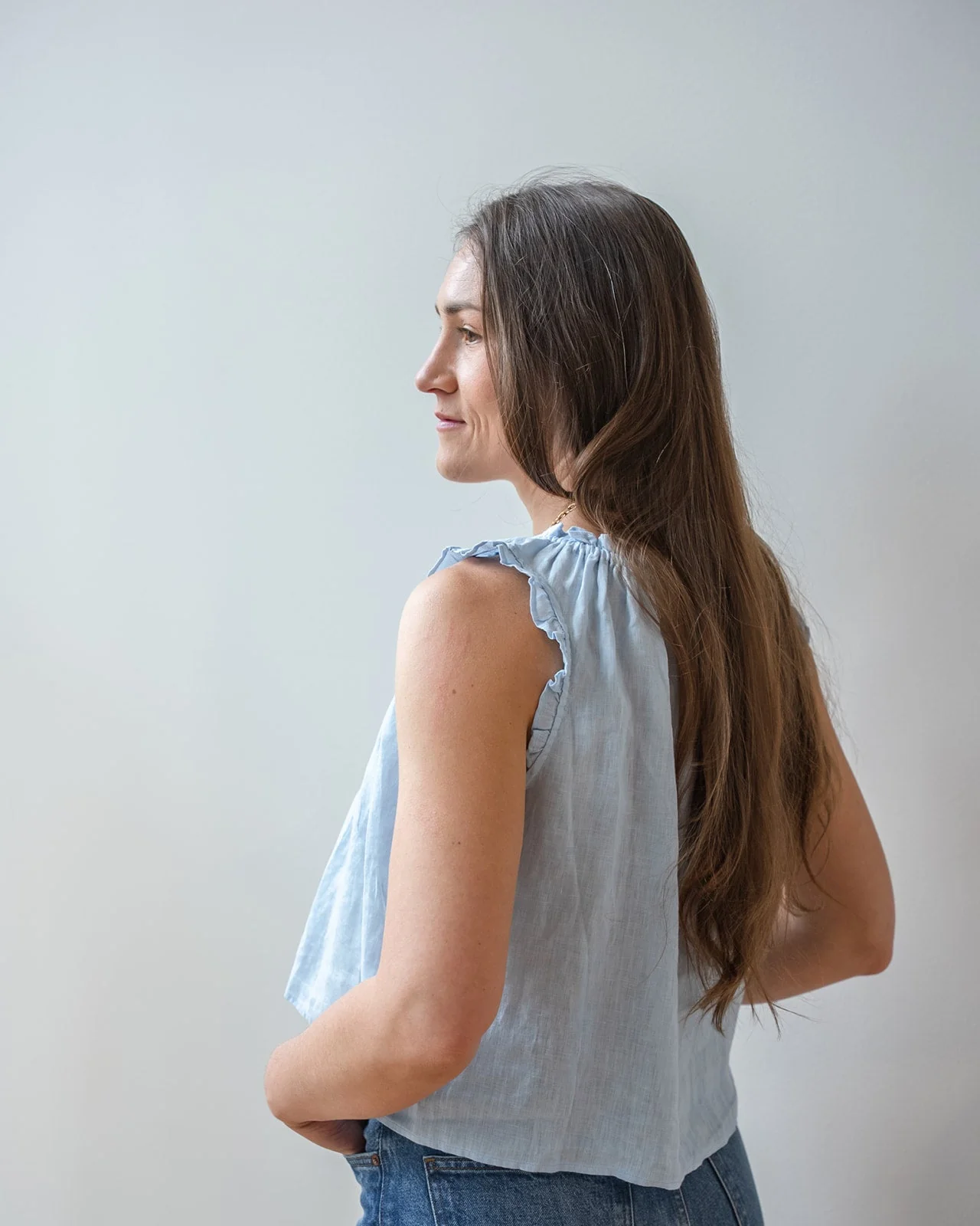 Tana Ruffle Sleeveless Top In Billow - Image 3