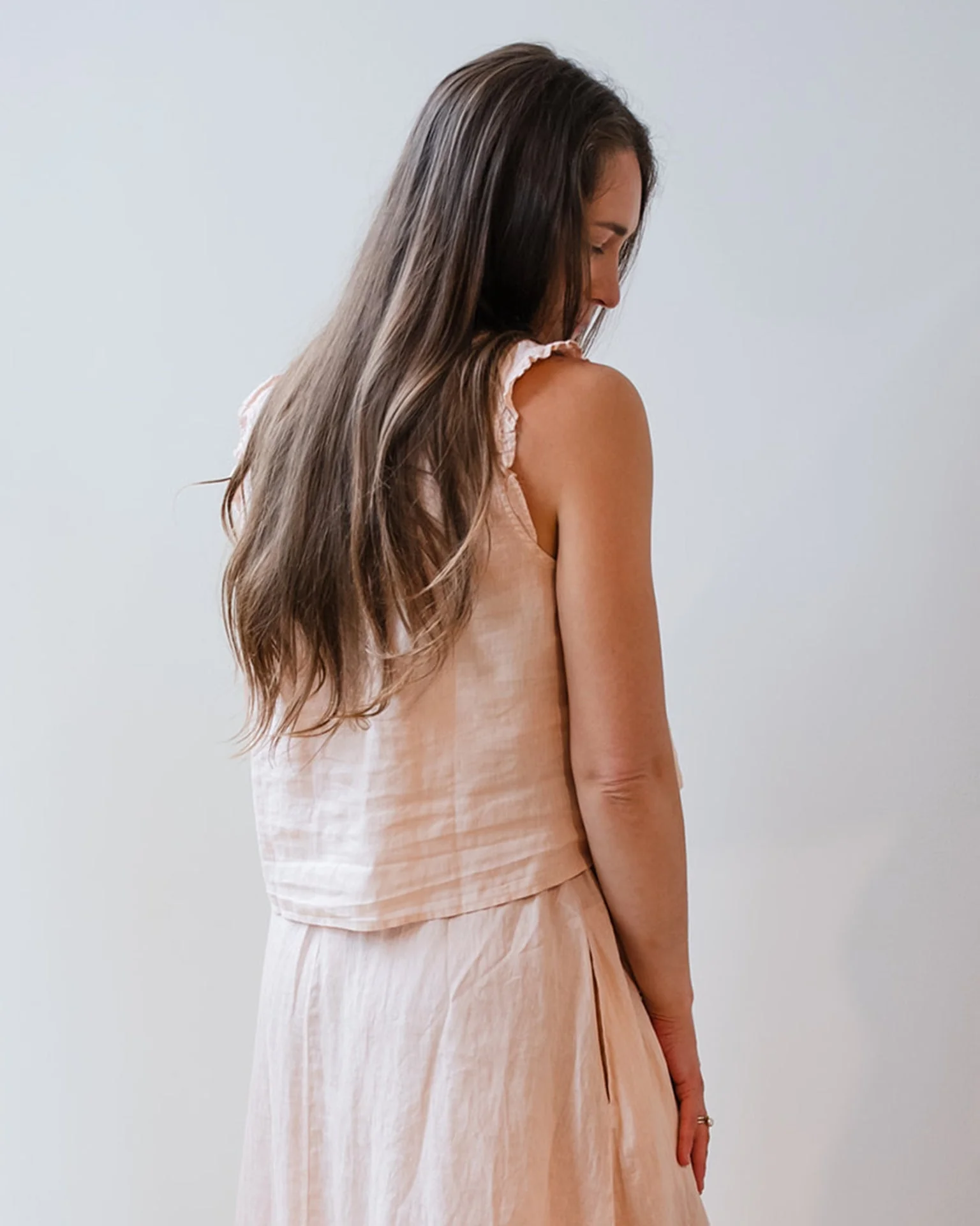 Tana Ruffle Sleeveless Top In Pale Pink - Image 4
