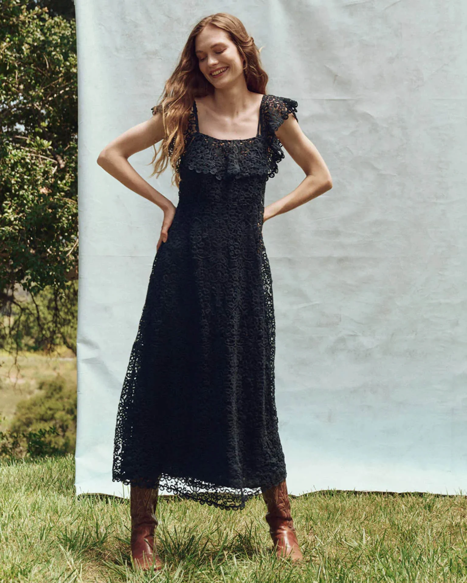 The Balcony Dress in Navy - Image 2