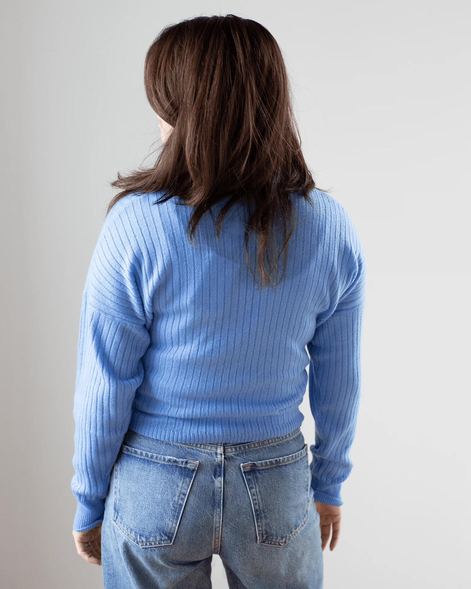 Tie Front Rib Cardigan in Cielo - Image 5
