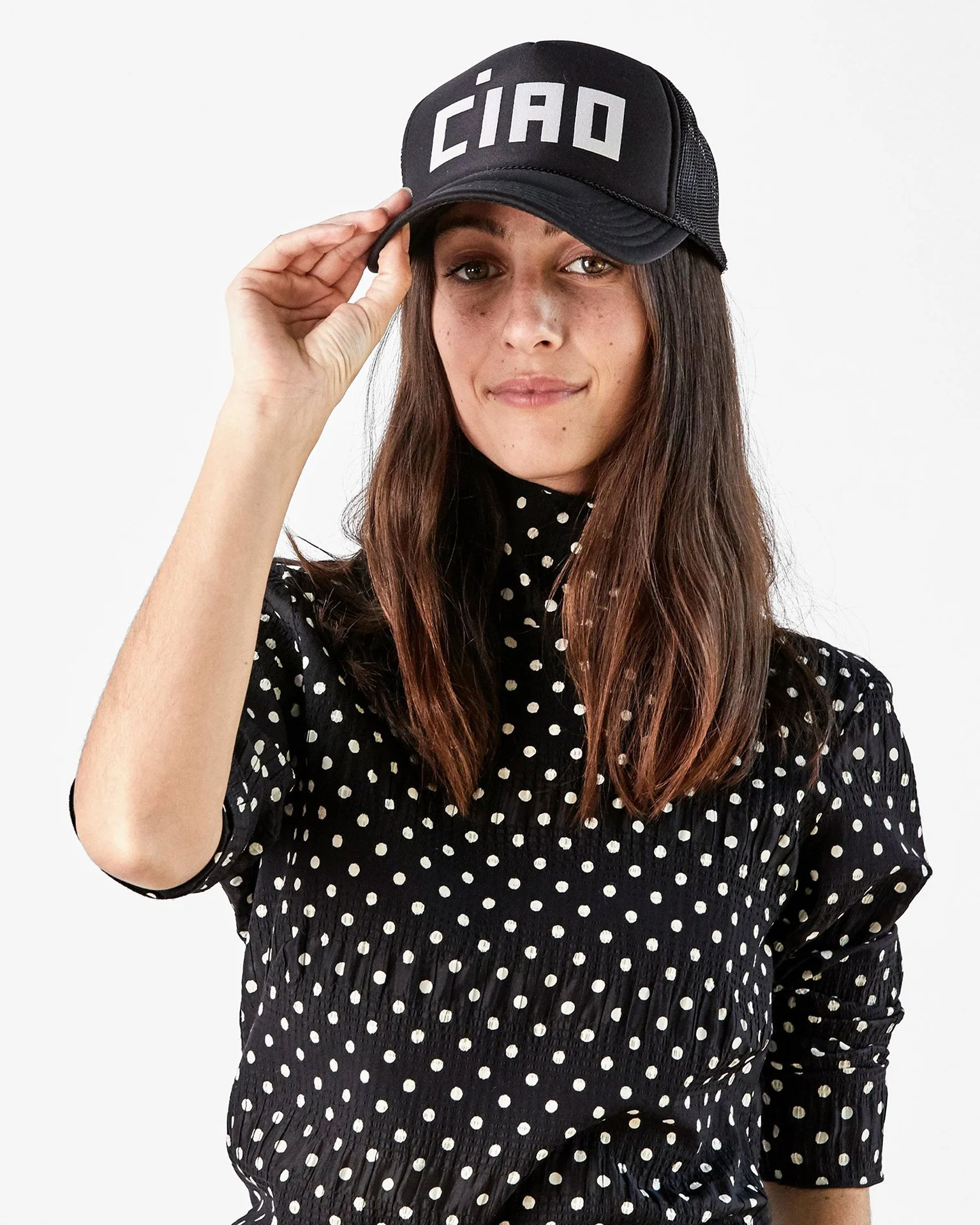 Trucker Hat - Block Ciao - Black - Image 2