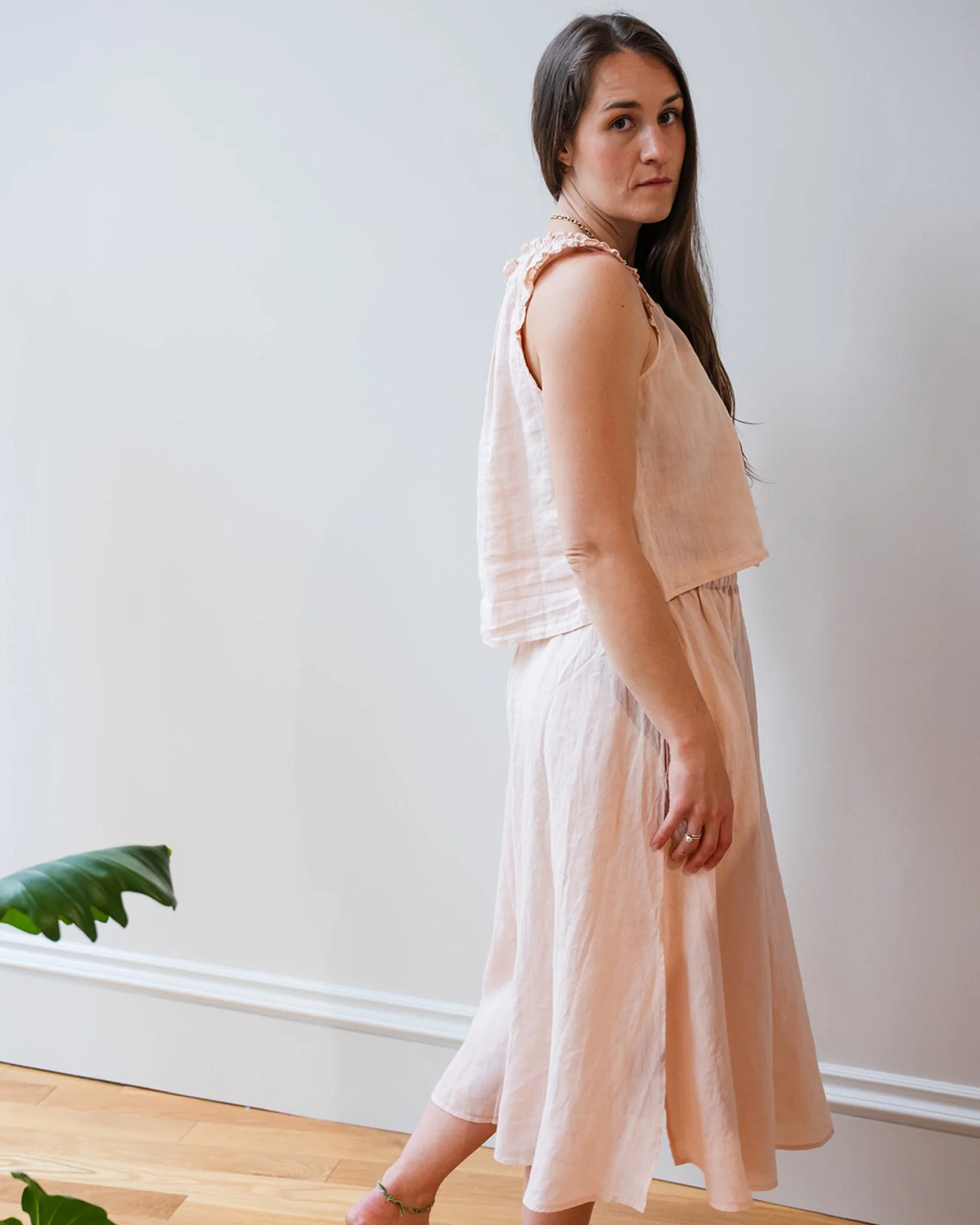 Virginia Skirt In Pale Pink - Image 2