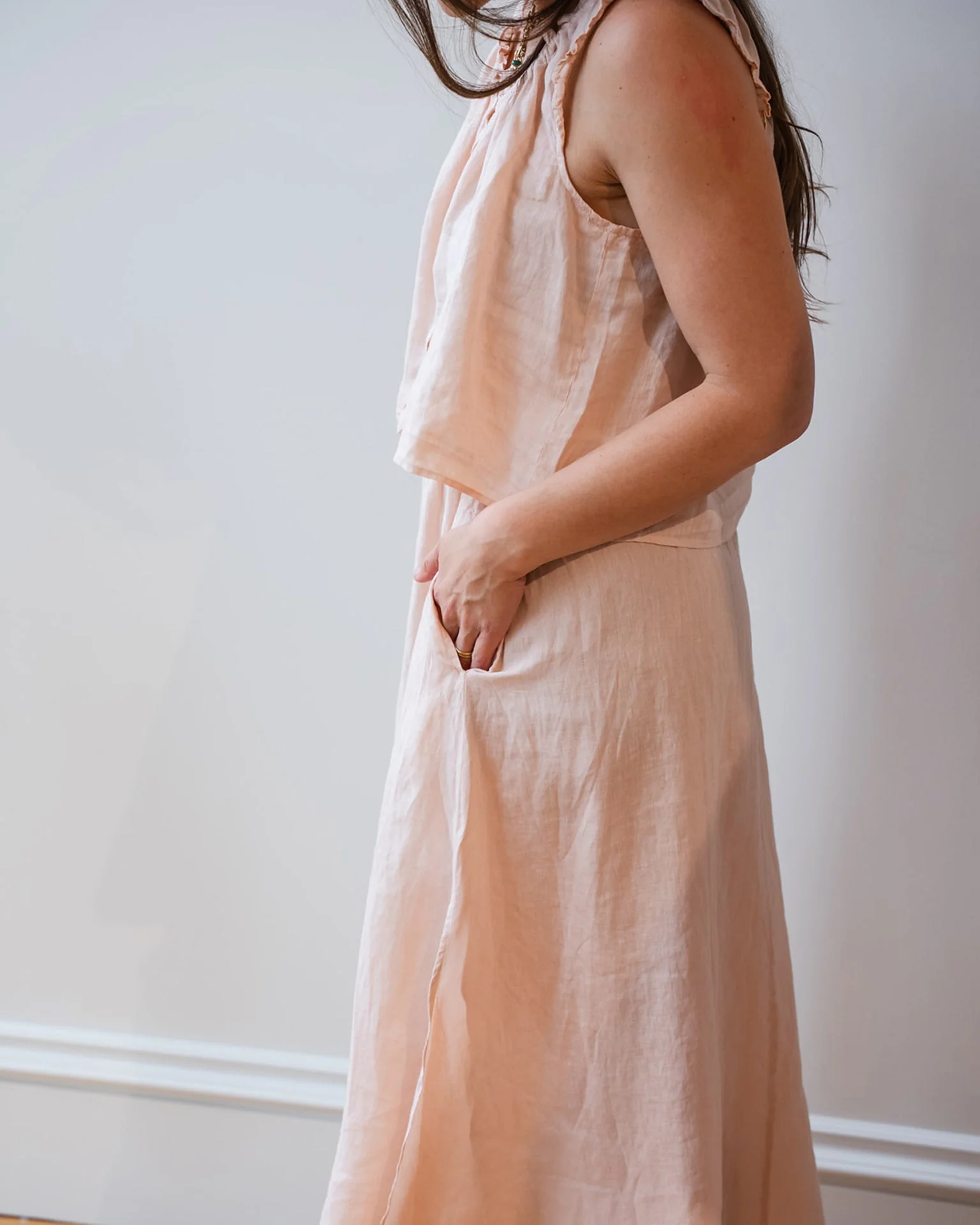 Virginia Skirt In Pale Pink - Image 4